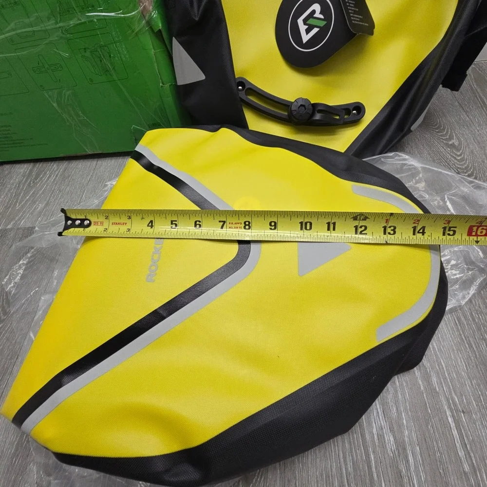 Rockbros Waterproof Bike Pannier Bags 20L Yellow Rear Rack Triangle Bag Set NEW